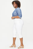 NYDJ Marilyn Straight Crop Jeans In Plus Size In Cool Embrace® Denim With Cuffs - Optic White