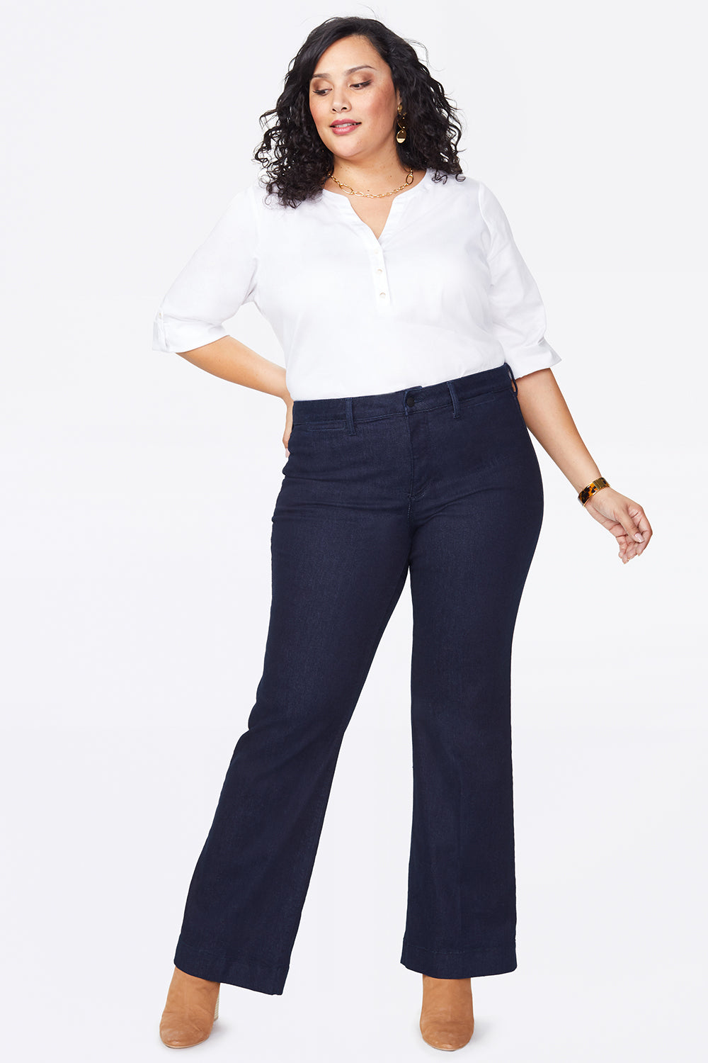 Pull-On Teresa Wide Leg Jeans In Plus Size Sculpt-Her™ Collection -  Crystalline Blue | NYDJ