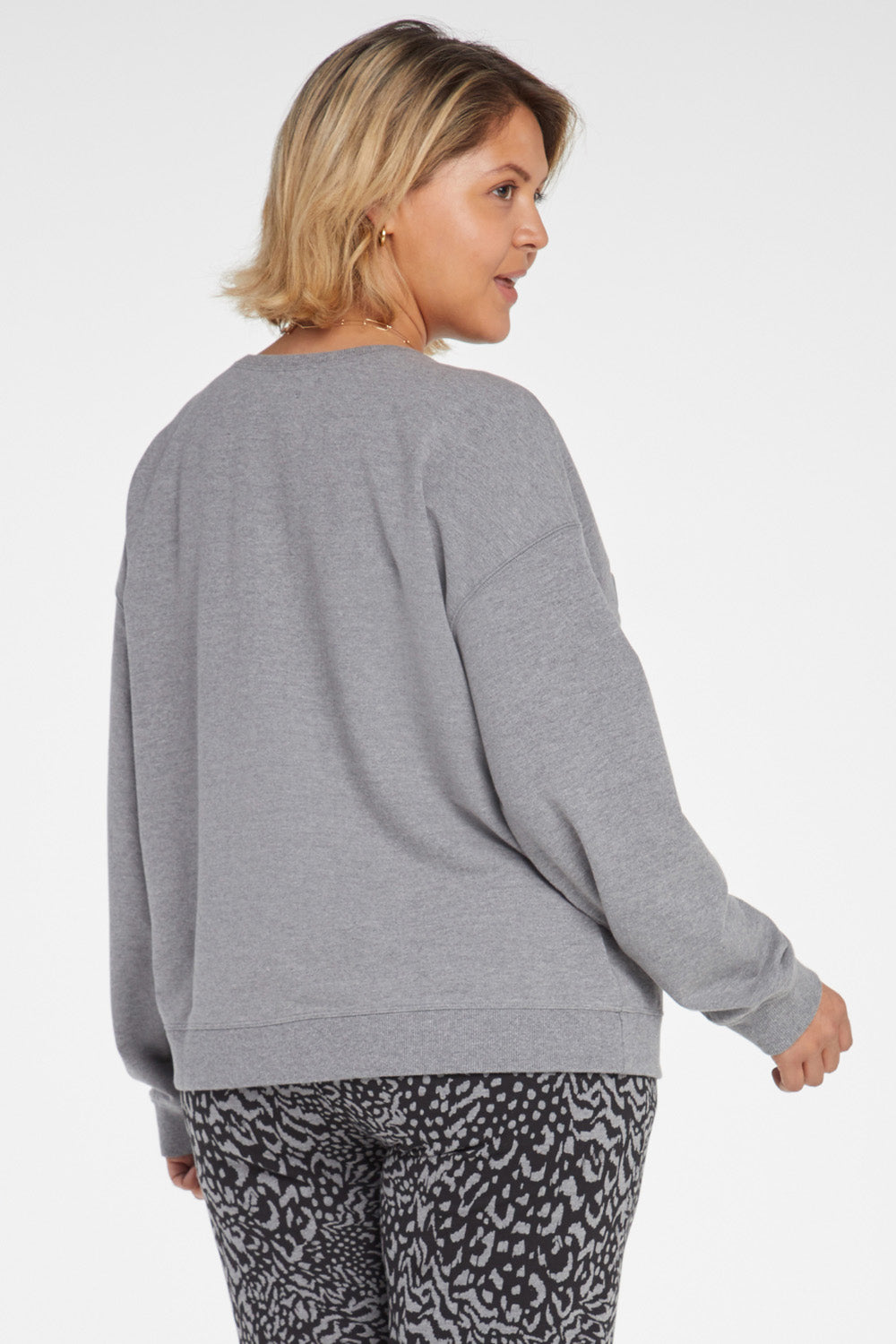 Basic Sweatshirt In Plus Size Forever Comfort™ Collection - Light Heather  Grey Grey | NYDJ