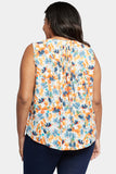 NYDJ Sleeveless Pintuck Blouse In Plus Size - Cottage Pond