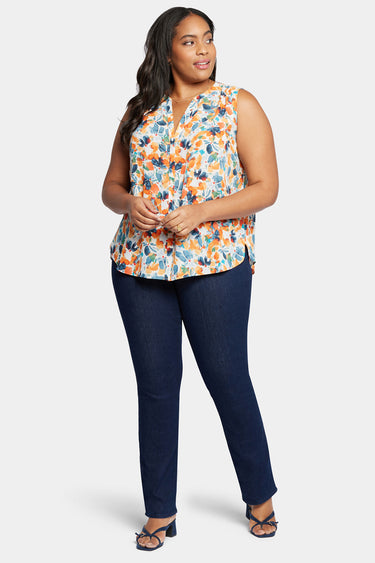 NYDJ Sleeveless Pintuck Blouse In Plus Size - Cottage Pond