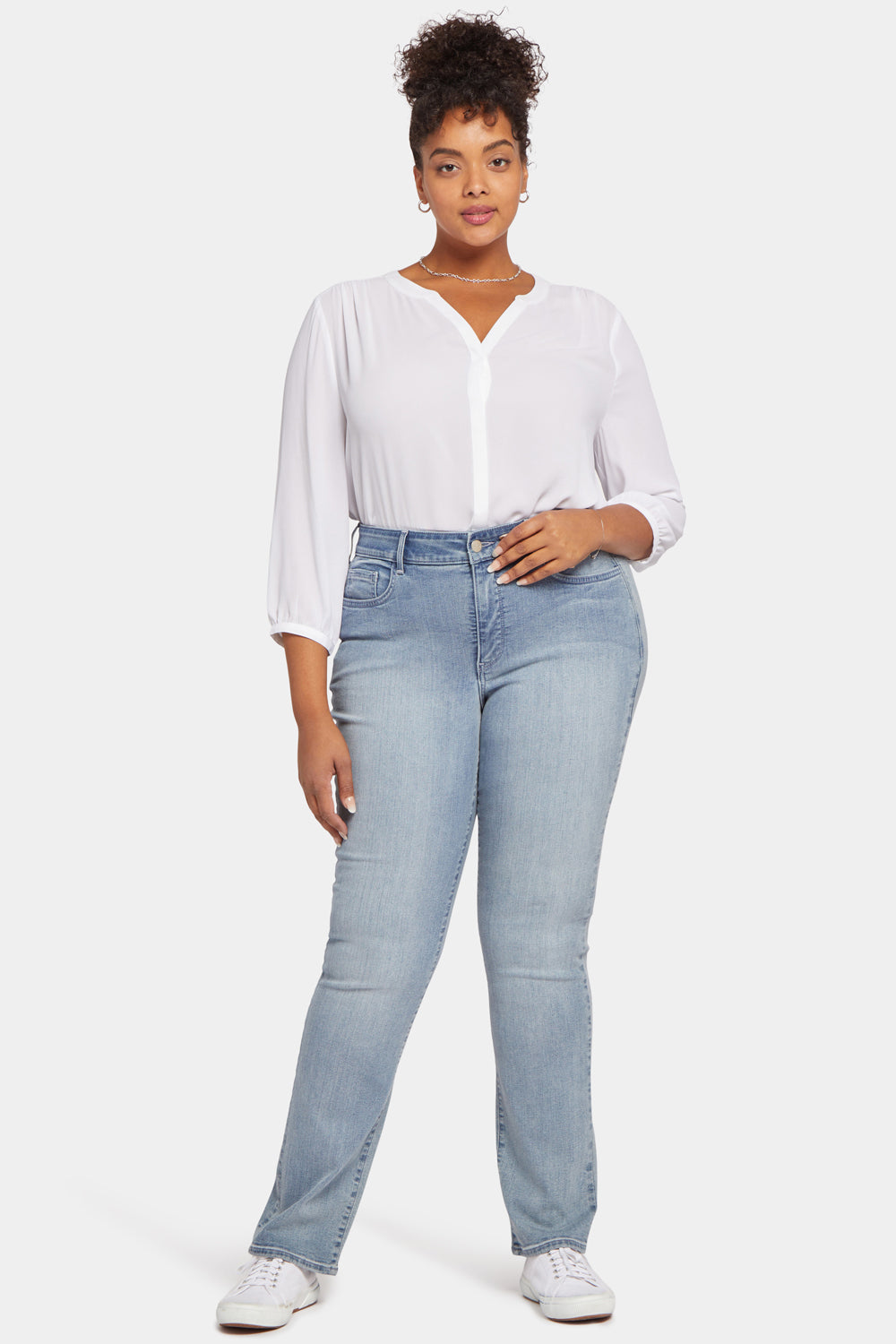 Marilyn Straight Jeans In Plus Size - Thistle Falls Blue | NYDJ
