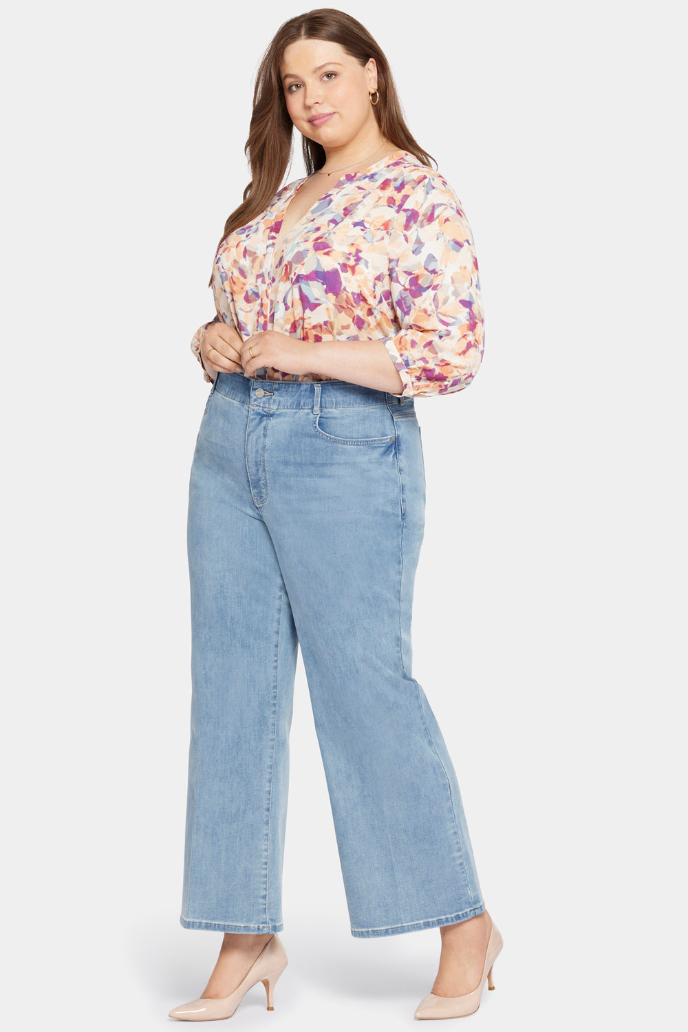 Waist-Match™ Major Wide Leg Jeans In Plus Size With High Rise - Crystalline  Blue | NYDJ