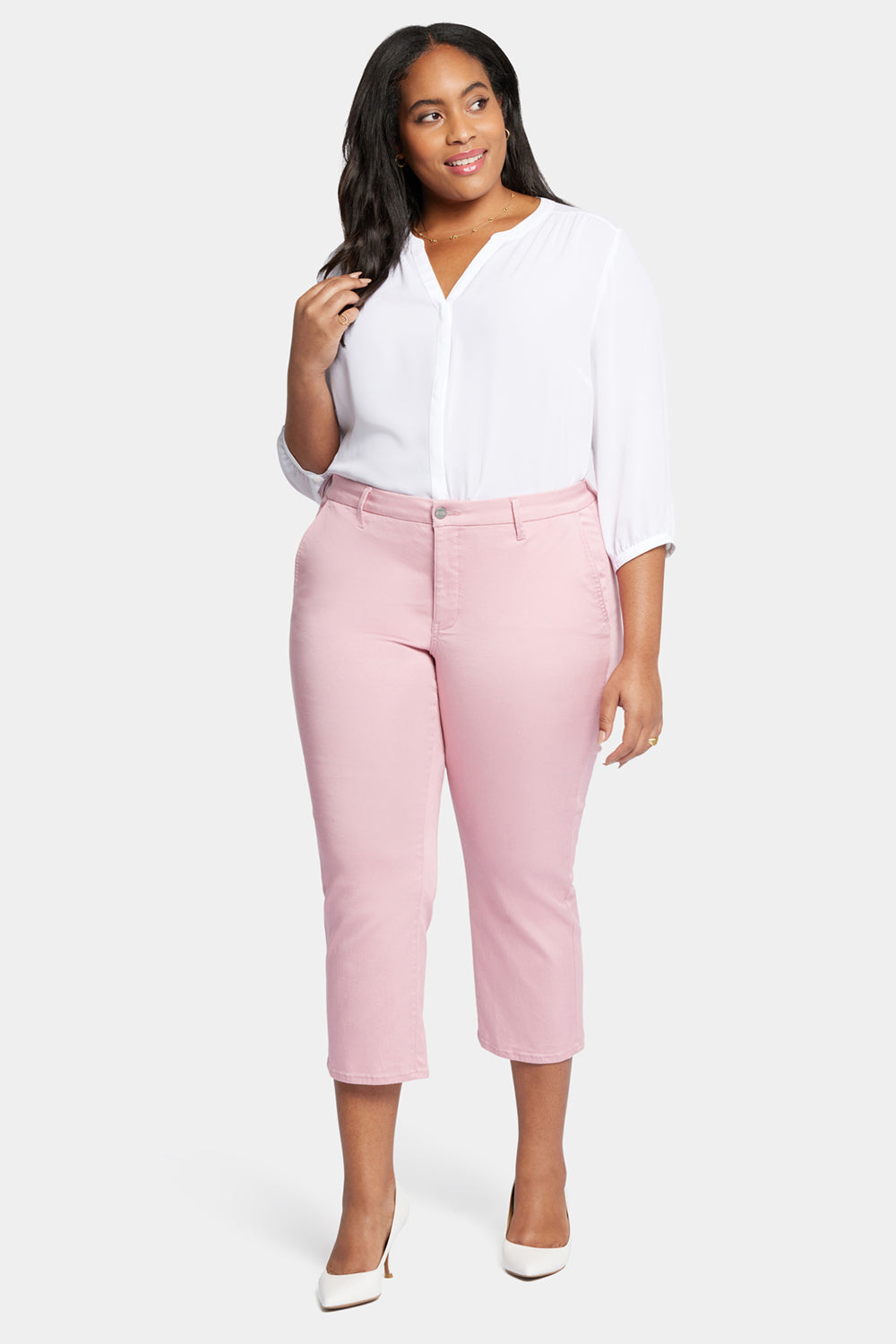 Piper Trouser Pants In Plus Size In Stretch Twill - Aphrodite Pink | NYDJ