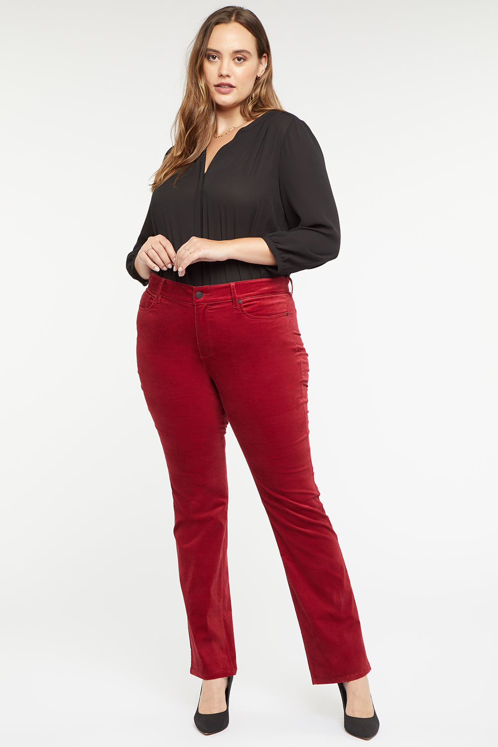 Womens Plus Size Burgundy Red Denim skinny jeans Stretch Pants
