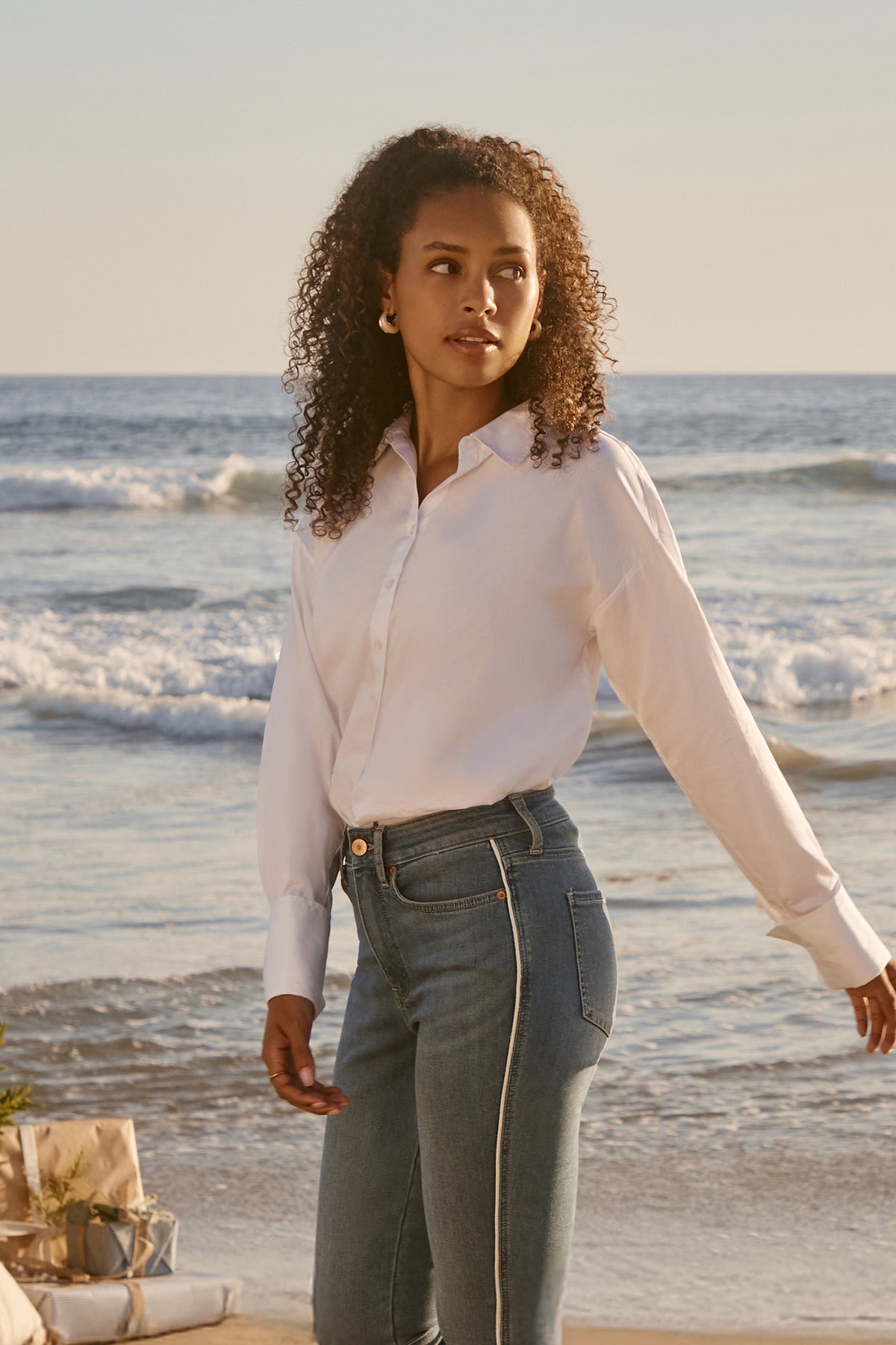 NYDJ Daphne Shirt In Cotton Poplin - Optic White