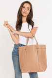 NYDJ Large Leather Tote Bag  - Medium Brown