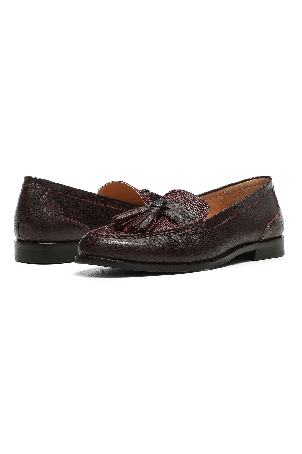 NYDJ Ariel Loafers In Leather - Wine