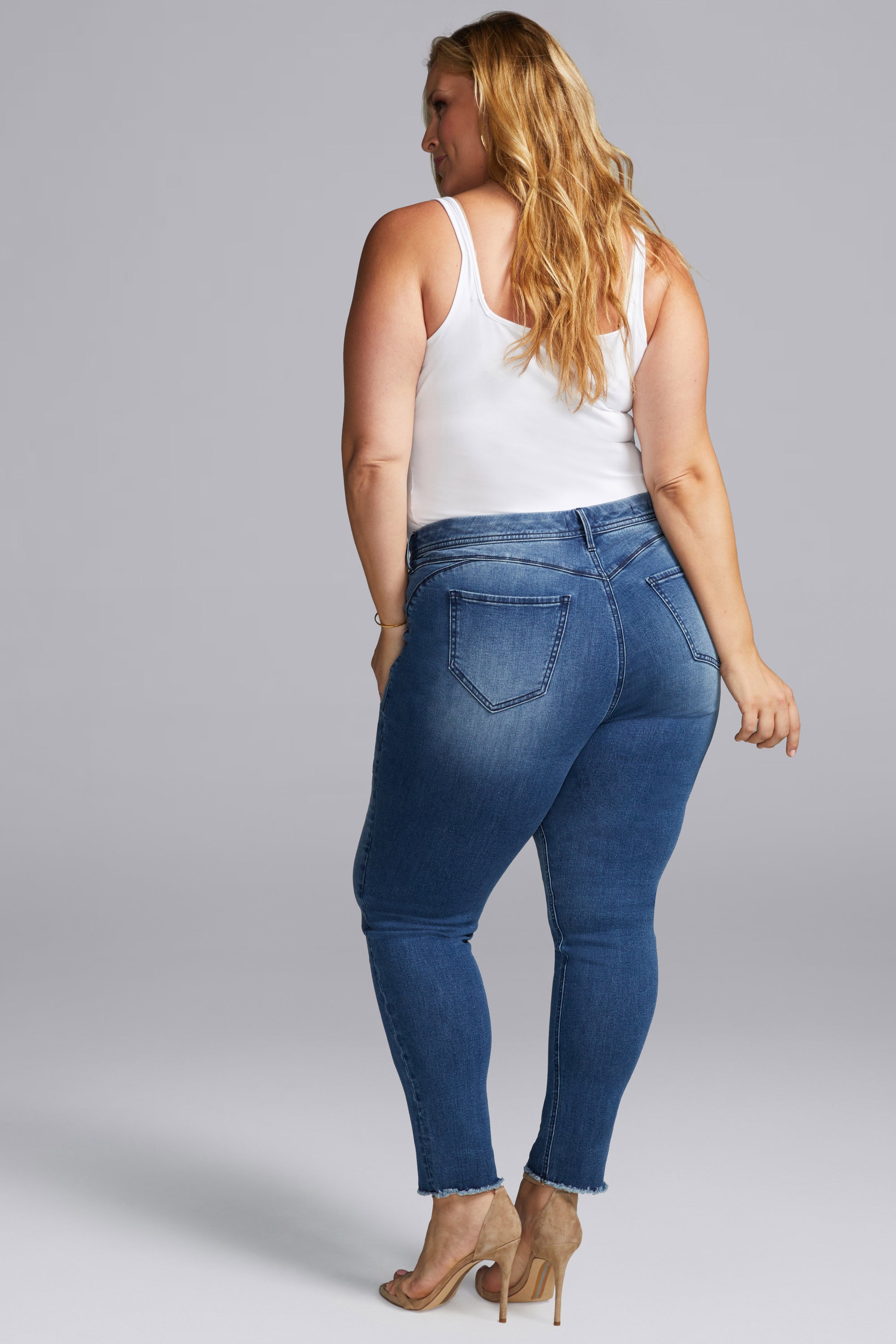 NYDJ Boost Skinny Ankle Jeans In Curves 360 Denim With Shadow Seam  - Taylor
