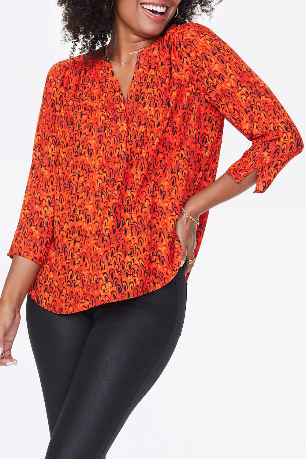 NYDJ The Perfect Blouse By Curves 360 - Parkside Plume