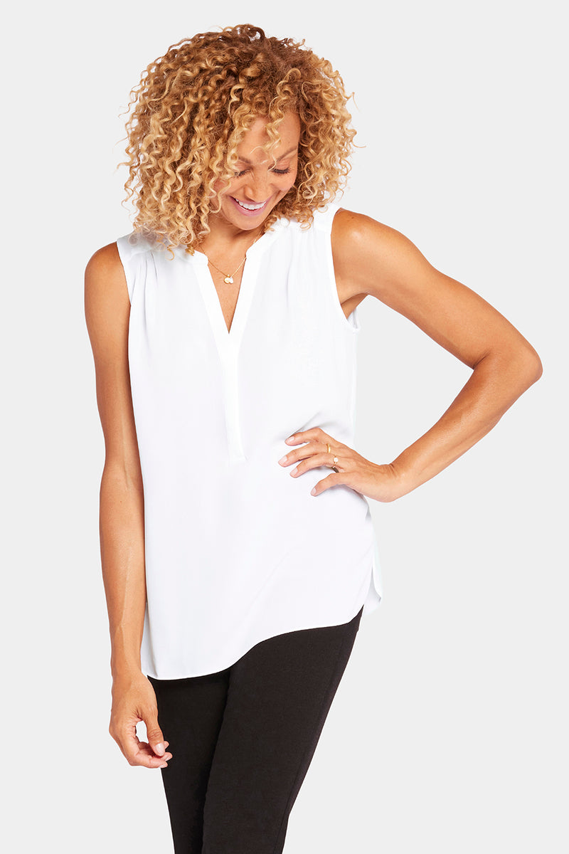 The Sleeveless Perfect Blouse By Curves 360 - Optic White White | NYDJ