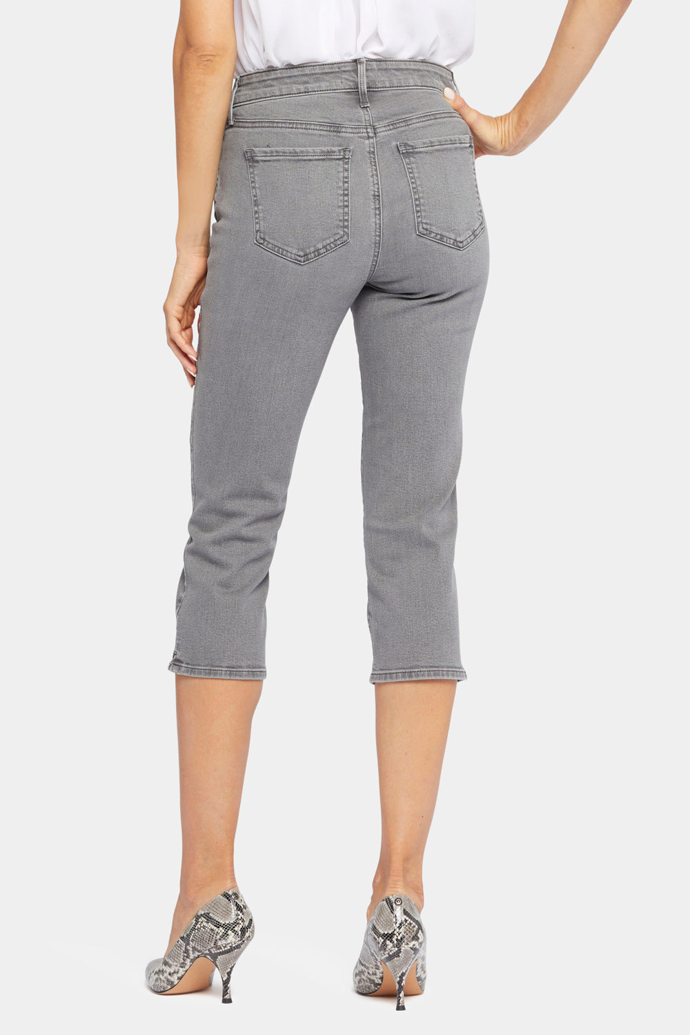 NYDJ Slim Straight Crop Jeans In Curves 360 Denim With Side Slits - Palmas