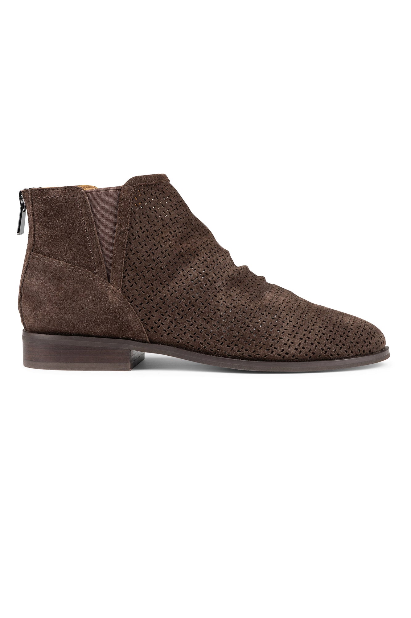 NYDJ Concetta Booties In Perforated Suede - Coffee