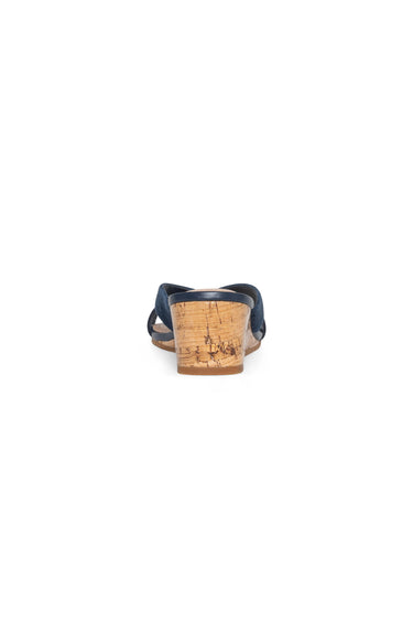 NYDJ Contessa Wedge Sandals In Suede And Patent Leather - Navy