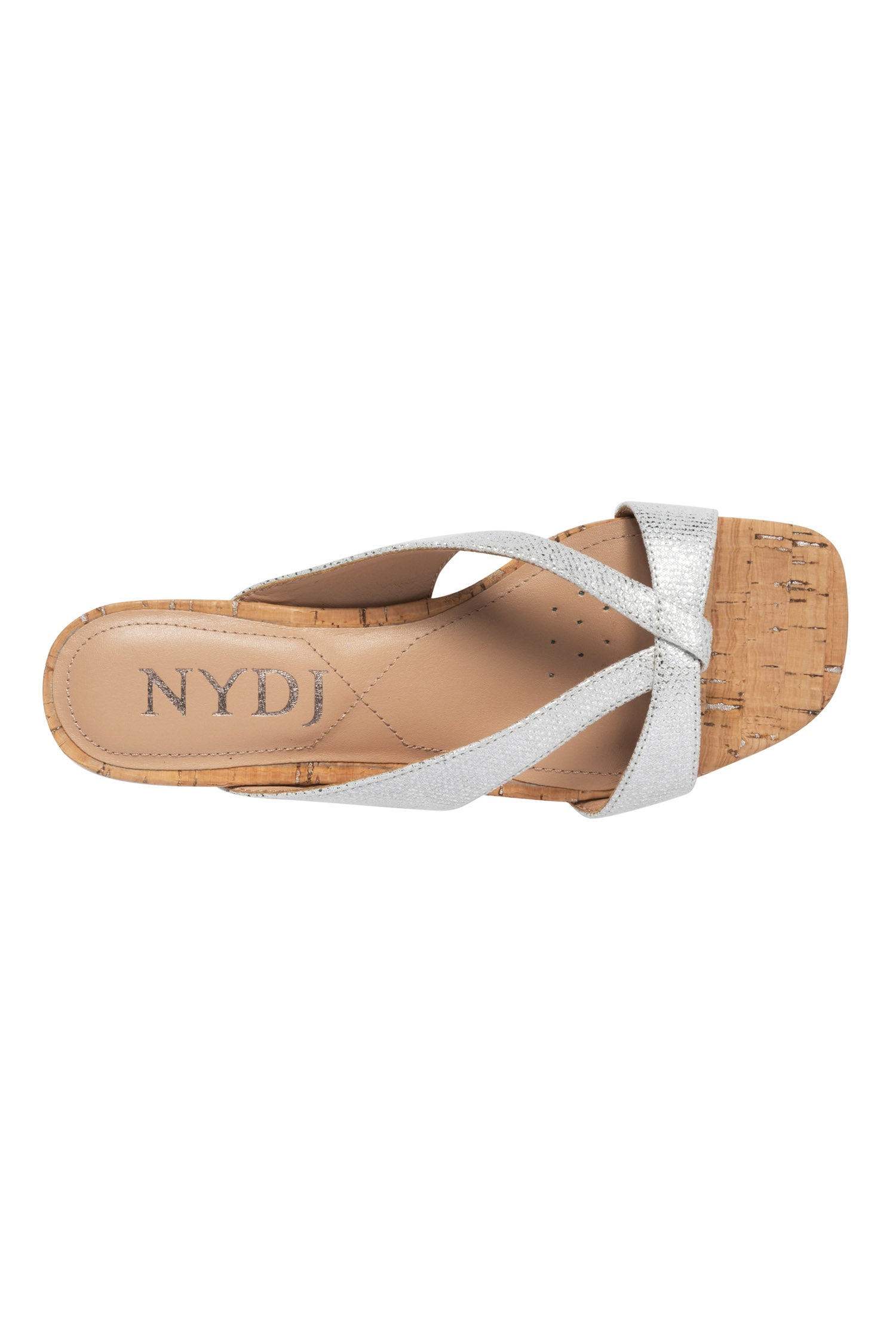 Contessa Wedge Sandals In Metallic Leather - Silver Metallic | NYDJ