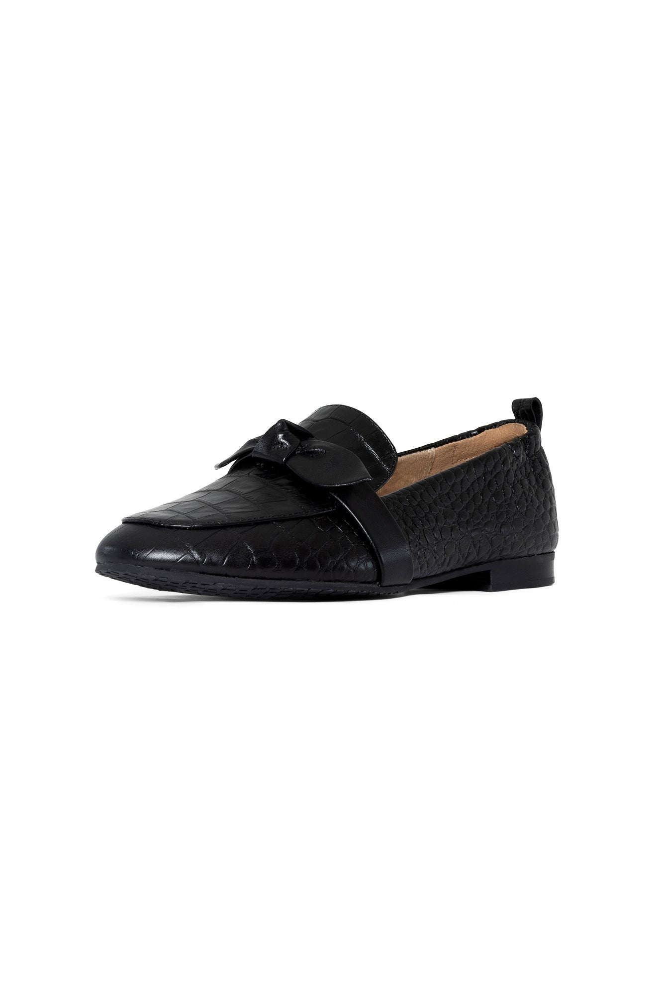 NYDJ Douglas Loafers In Croco Leather - Black