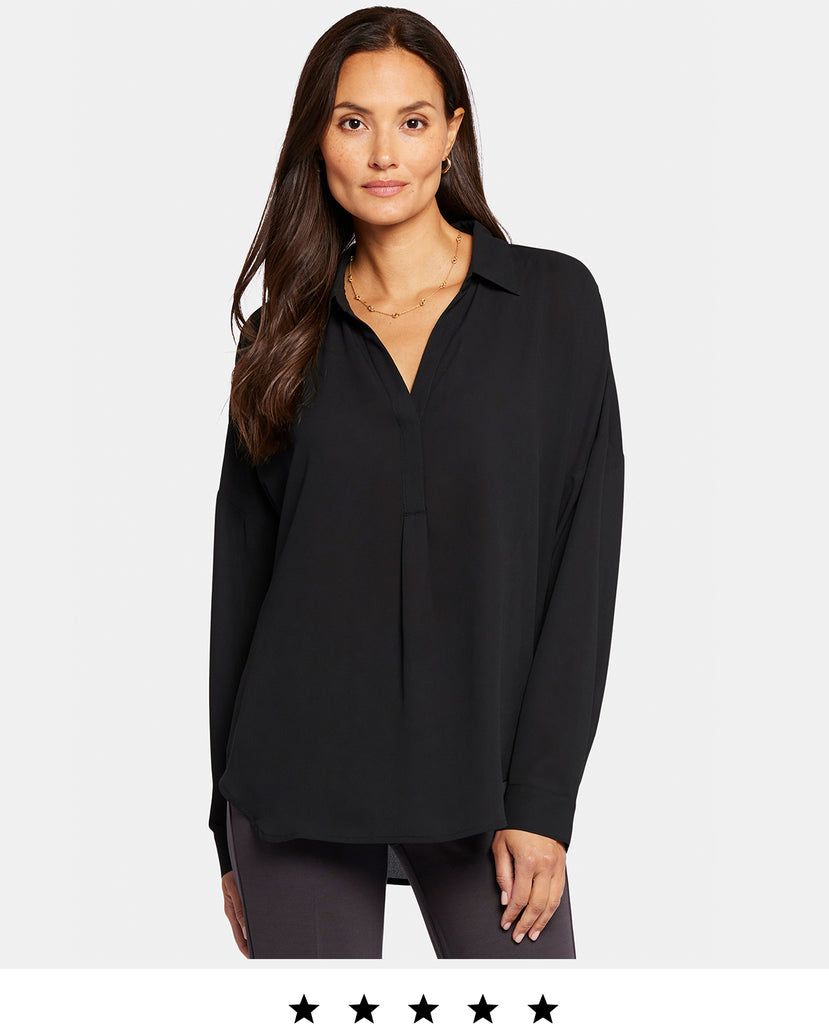 Click here to shop our women's becky blouse in black.