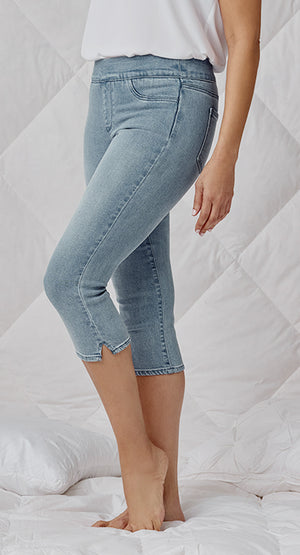 Click here to shop women's soft contour denim.