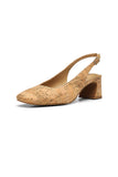 NYDJ Faelynn Slingback Heels In Cork - Natural