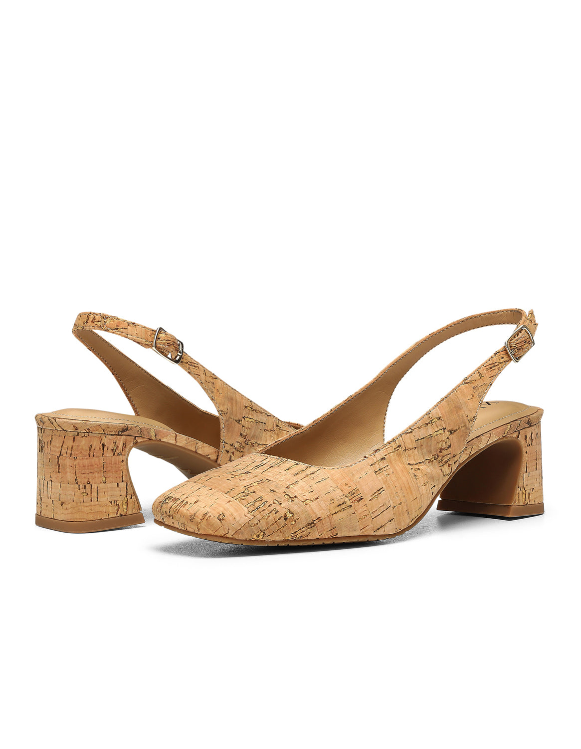 NYDJ Faelynn Slingback Heels In Cork - Natural