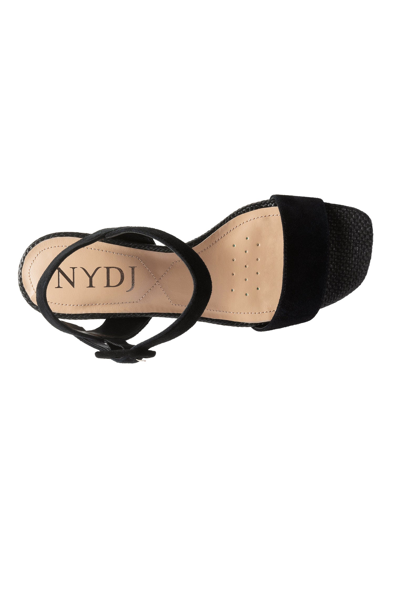 Black stina R gaia　M size Gaiana High Heel Sandals In Suede - Black Black | NYDJ
