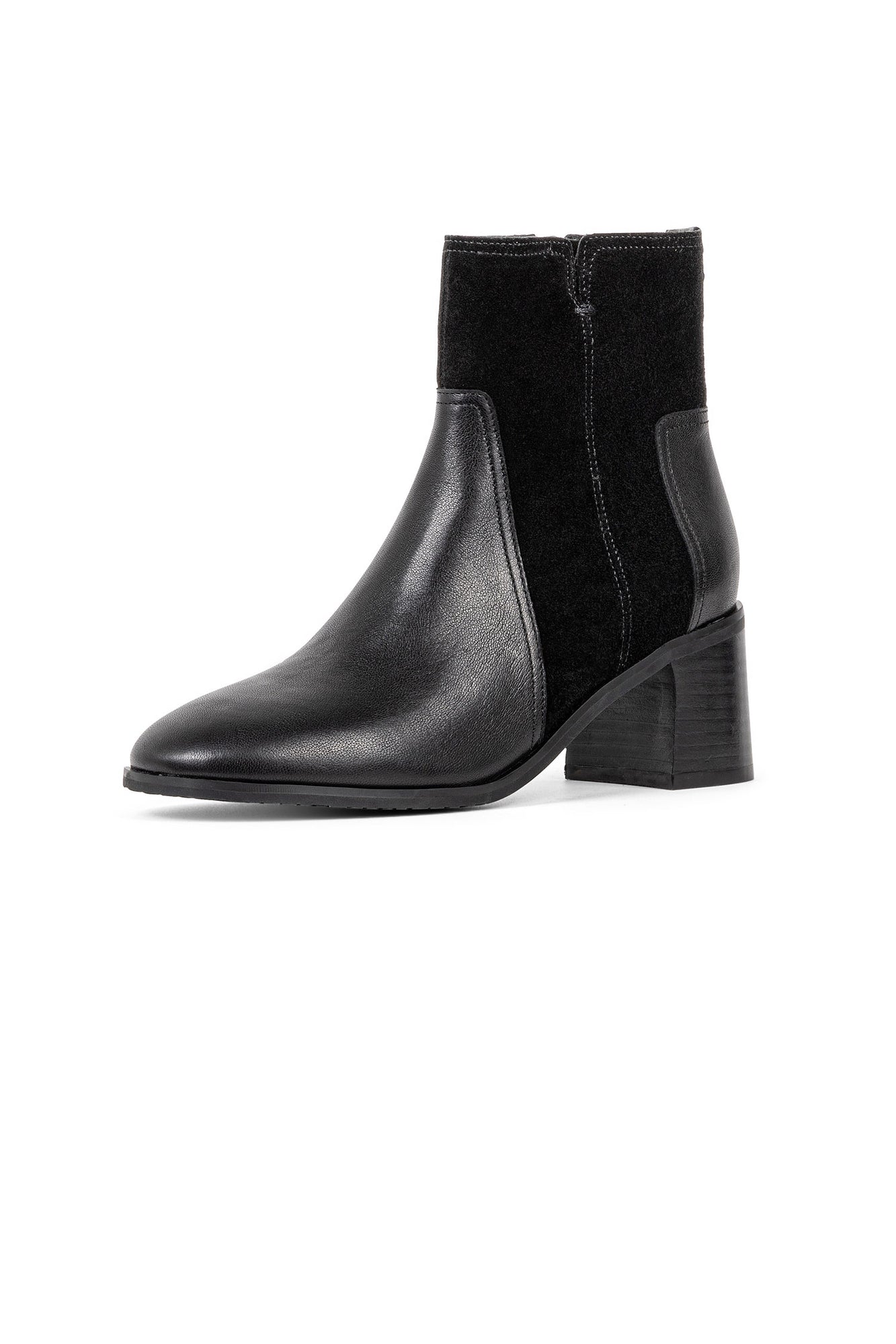 NYDJ Gem Booties In Suede And Leather - Black