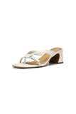 NYDJ Glam Block Heel Sandals In Nappa Leather - White