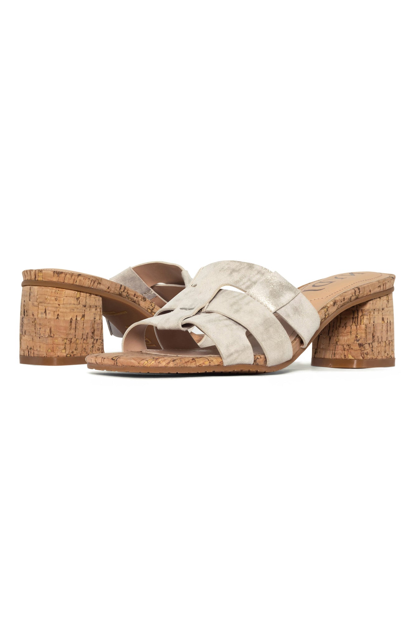 NYDJ Gloriana Mule Sandals In Metallic Suede - Pewter
