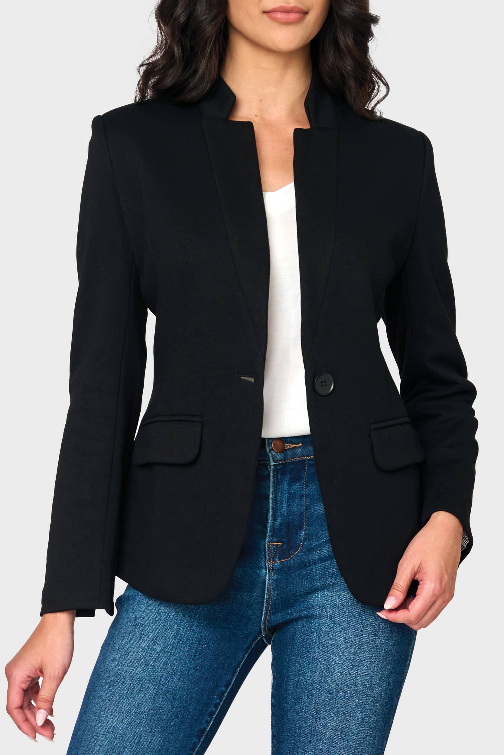 NYDJ Notch Collar Blazer in Black by Gibsonlook  - Notch Collar Blazer in Black by Gibsonlook