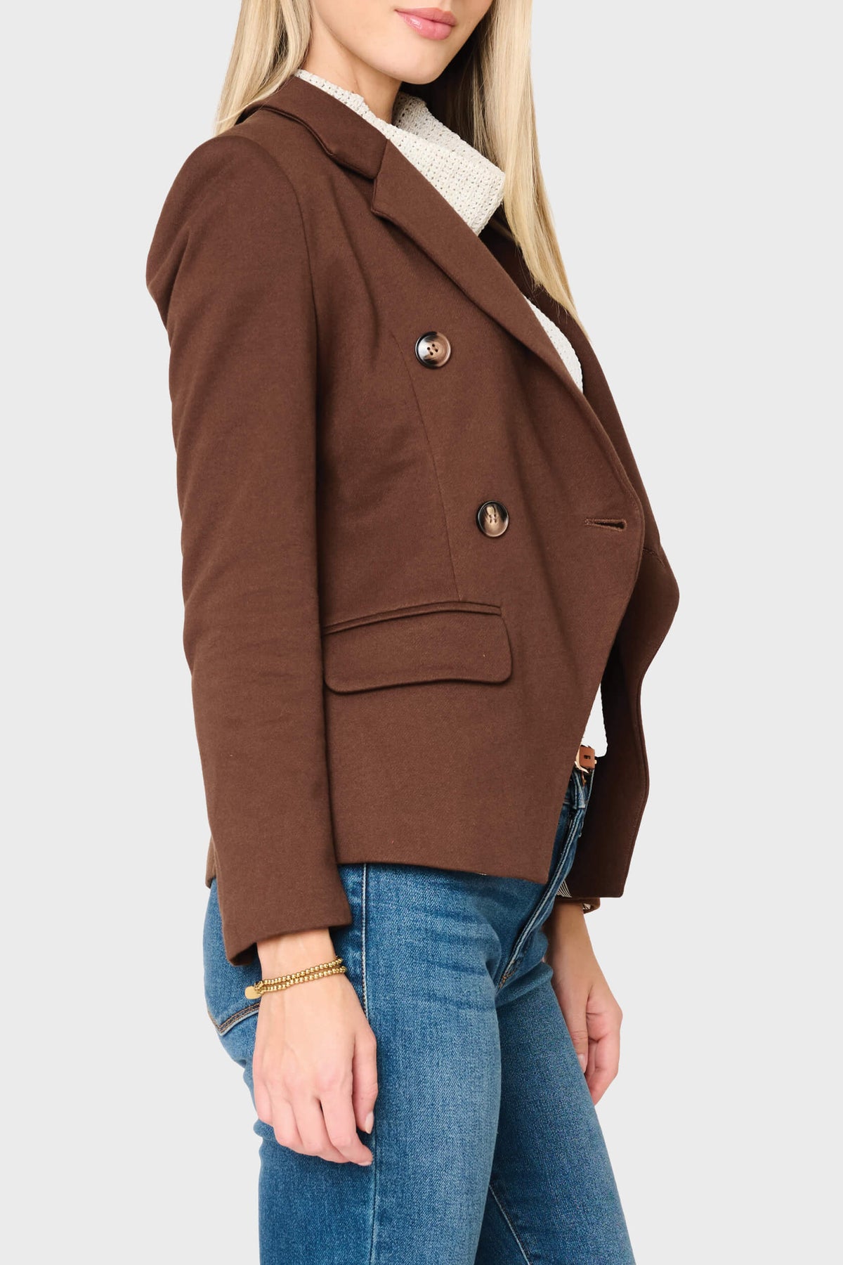 NYDJ Double Breasted Blazer in Tuscan Saddle by Gibsonlook  - Double Breasted Blazer in Tuscan Saddle by Gibsonlook