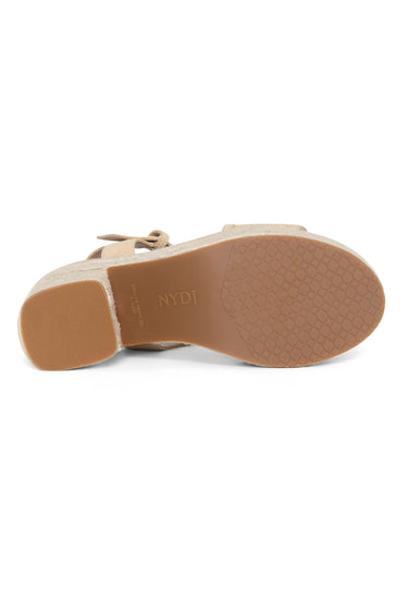 NYDJ Houston Platform Sandals In Suede And Raffia - Natural