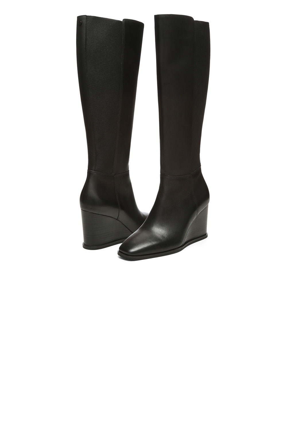 NYDJ Jessica Wedge Boots In Vachetta Leather - Black