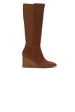 NYDJ Jessica Wedge Boots In Brushed Leather - Cognac