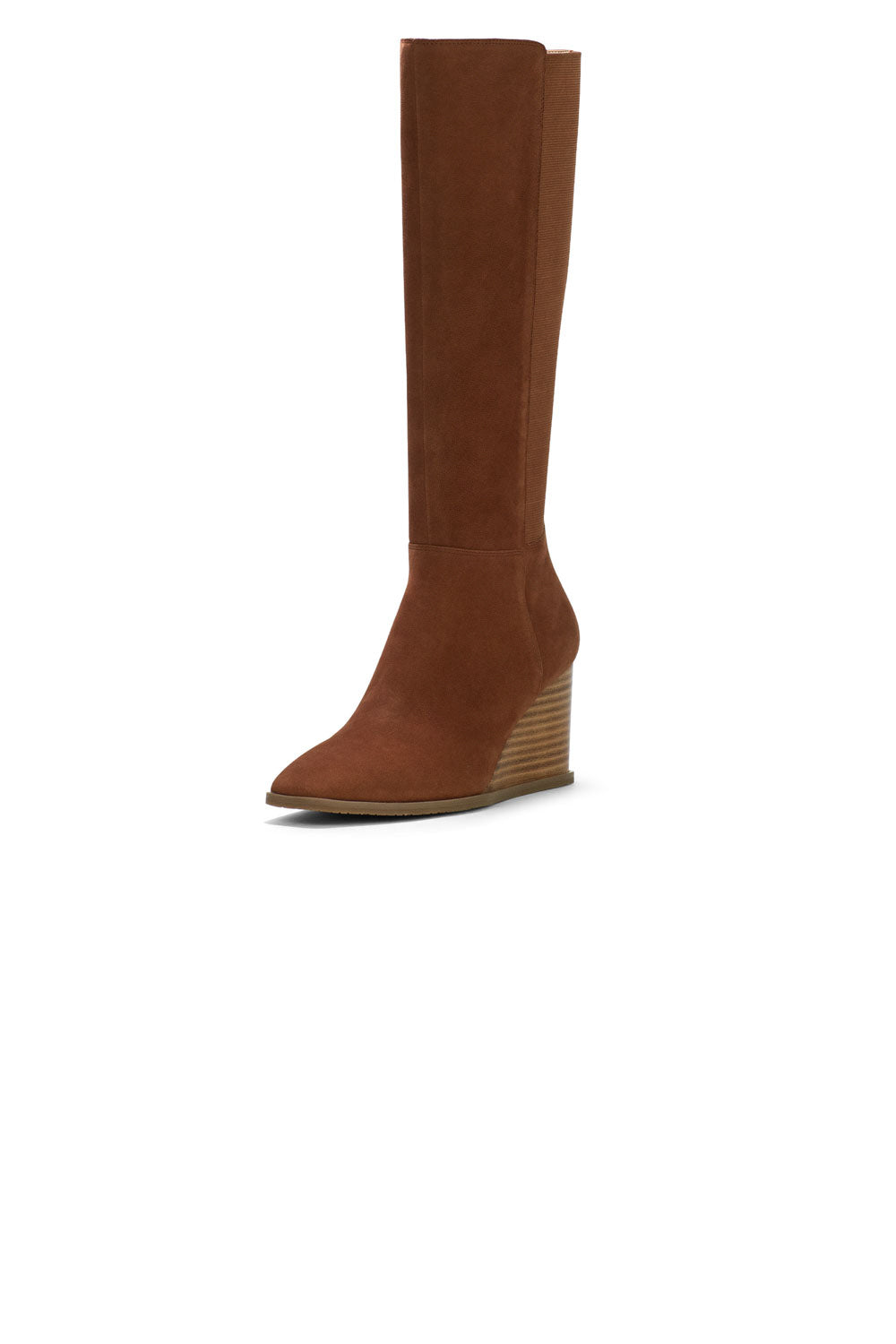 NYDJ Jessica Wedge Boots In Brushed Leather - Cognac