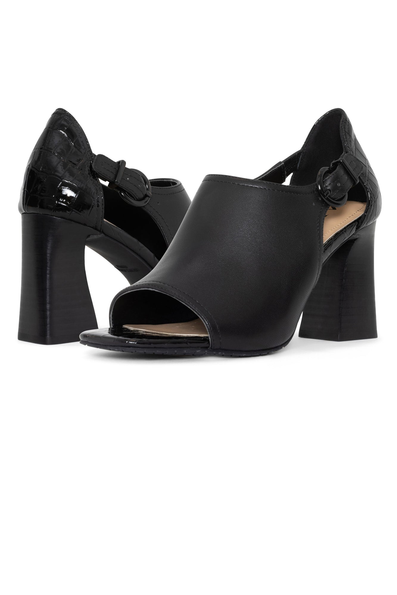 NYDJ Larlie Block Heel Sandals In Nappa Leather - Black