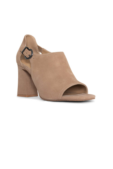 NYDJ Larlie Block Heel Sandals In Suede - Taupe