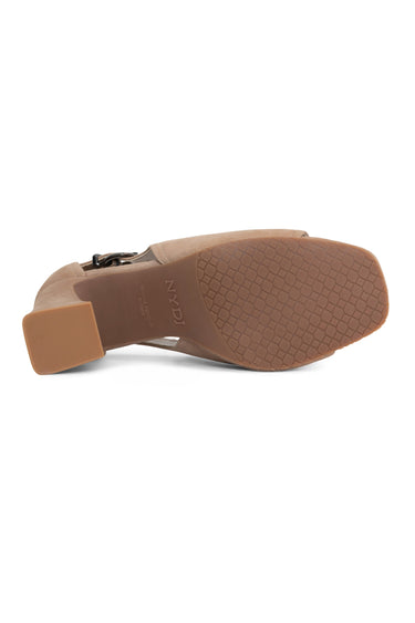 NYDJ Larlie Block Heel Sandals In Suede - Taupe