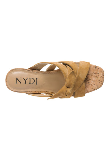 NYDJ Loreri Mule Sandals In Suede - Cognac