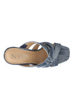 NYDJ Loreri Mule Sandals In Streaked Denim - Dark Blue