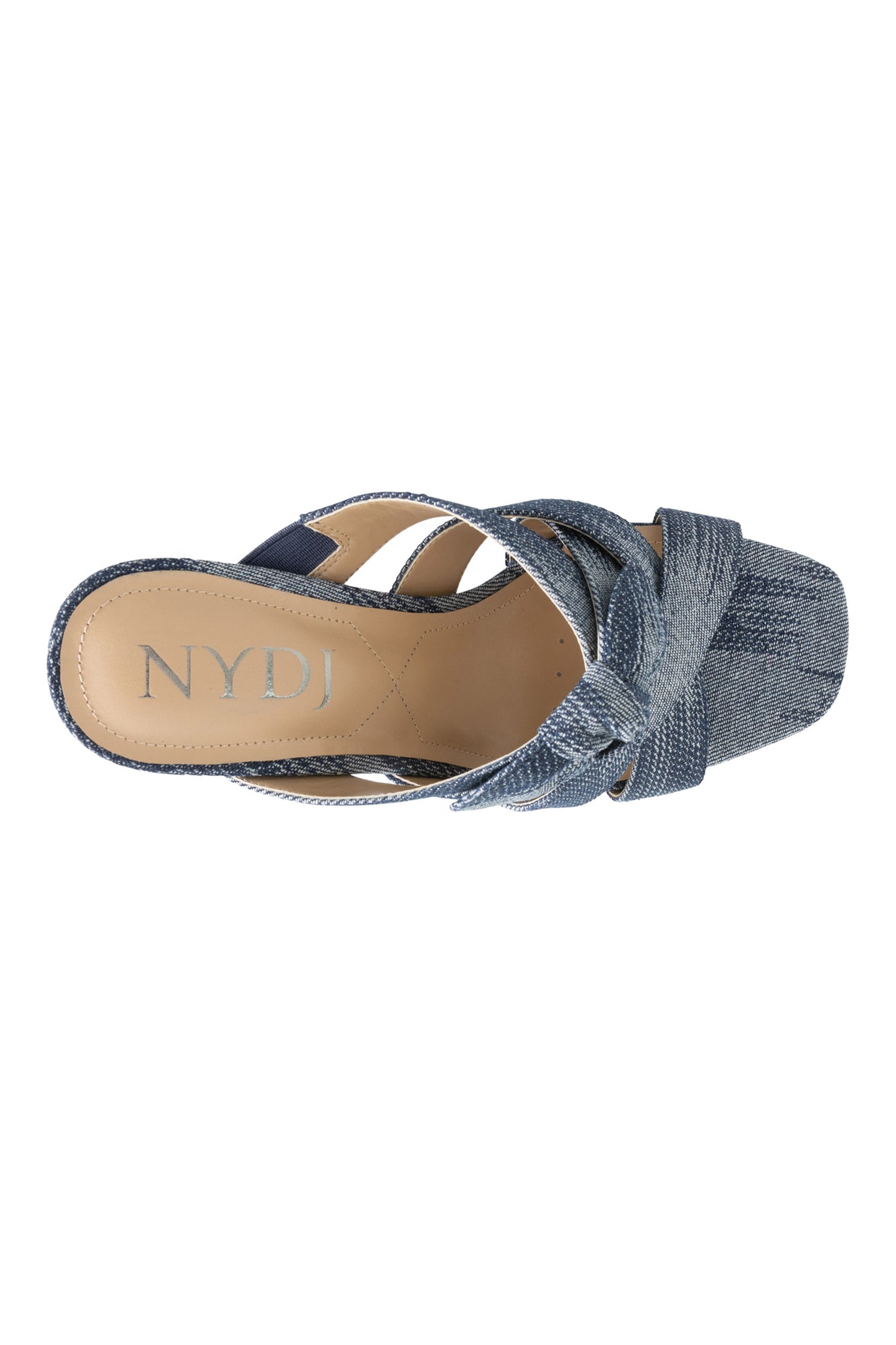NYDJ Loreri Mule Sandals In Streaked Denim - Dark Blue
