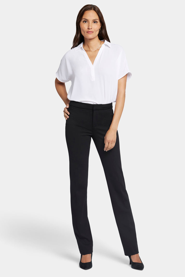 NYDJ Slim Trouser Pants In Ponte Knit - Black