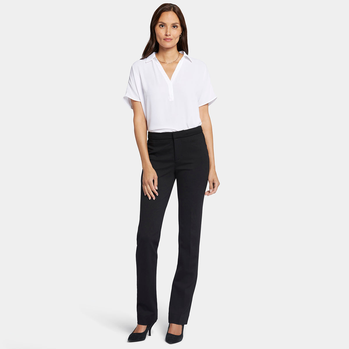NYDJ Slim Trouser Pants In Ponte Knit - Black