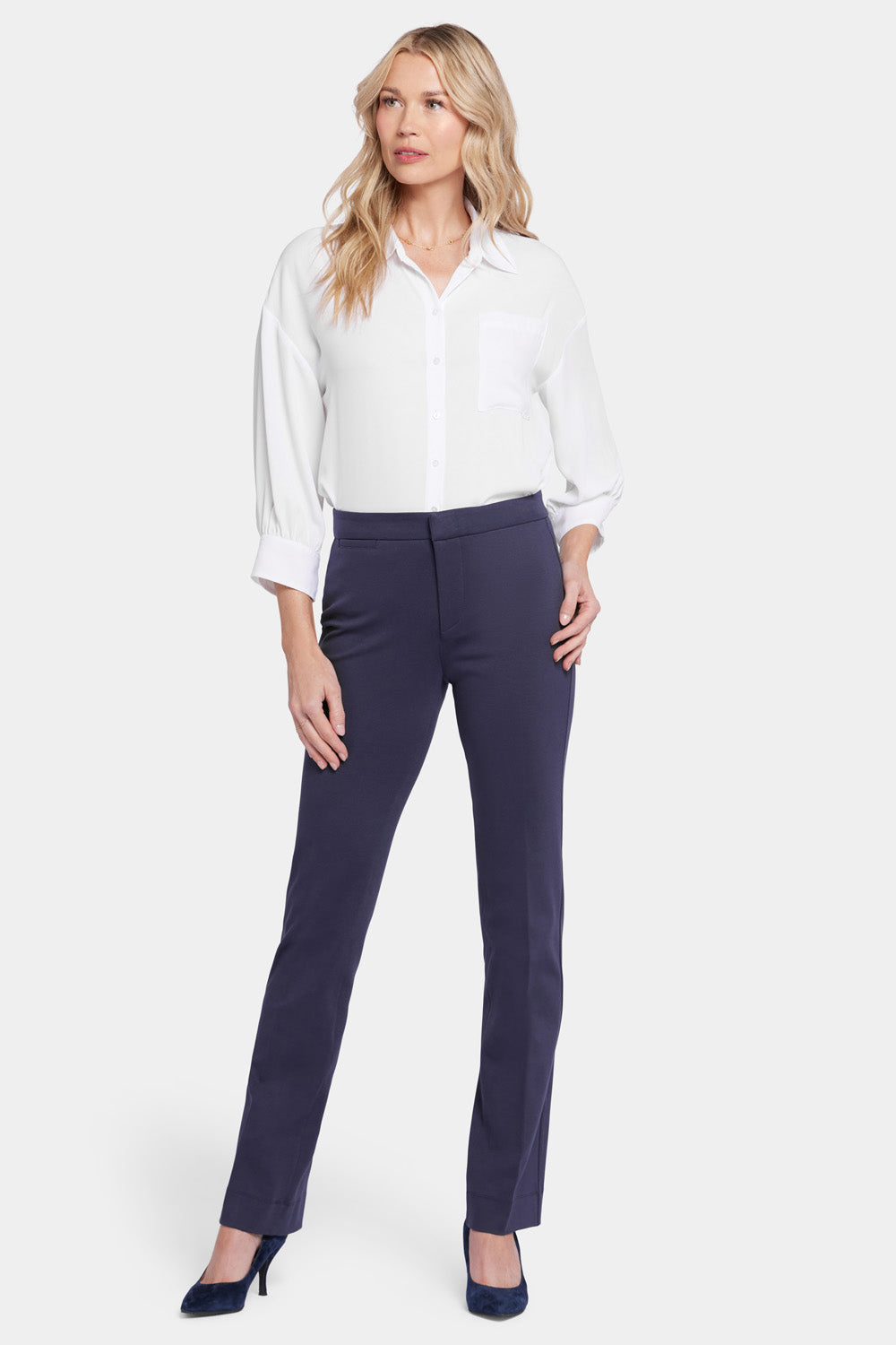 Slim Trouser Pants In Ponte Knit - Oxford Navy Blue | NYDJ