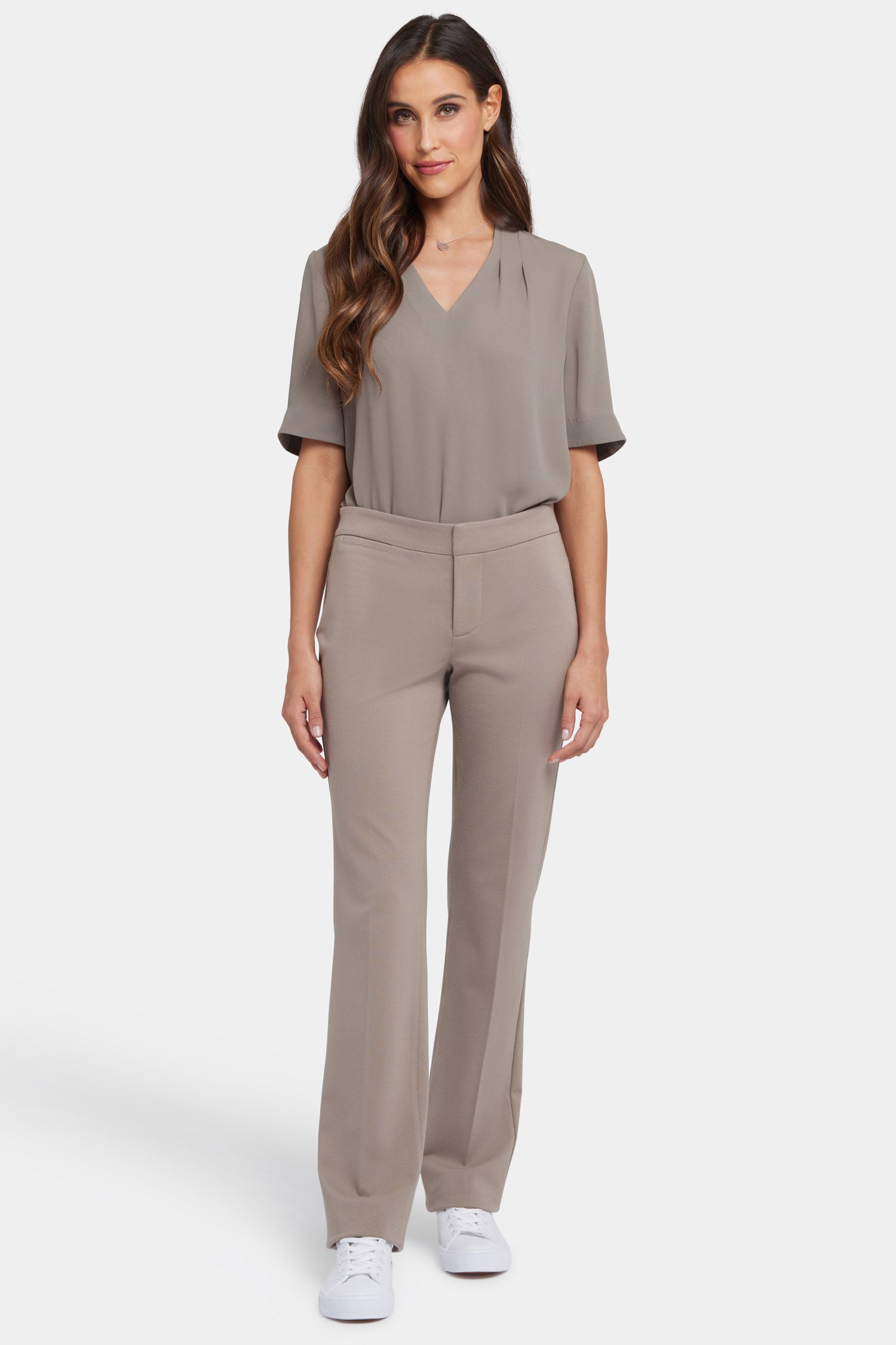 Slim Trouser Pants In Ponte Knit - Saddlewood Tan | NYDJ