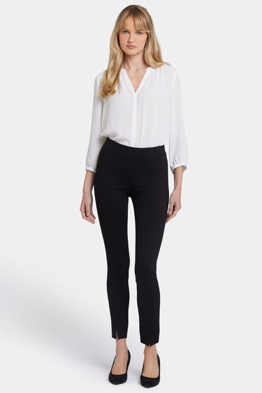 NYDJ Basic Legging Pants In Ponte Knit With Front Slits - Black