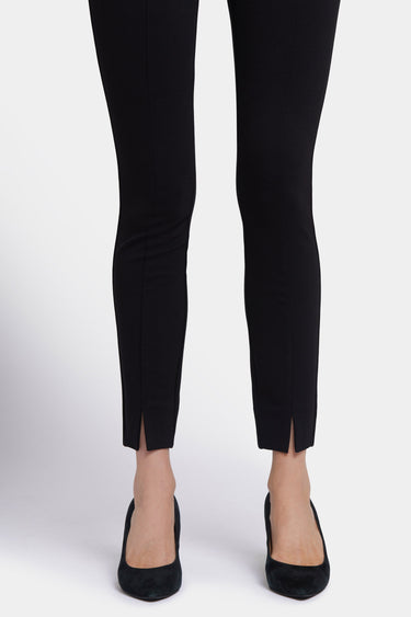 NYDJ Basic Legging Pants In Ponte Knit With Front Slits - Black