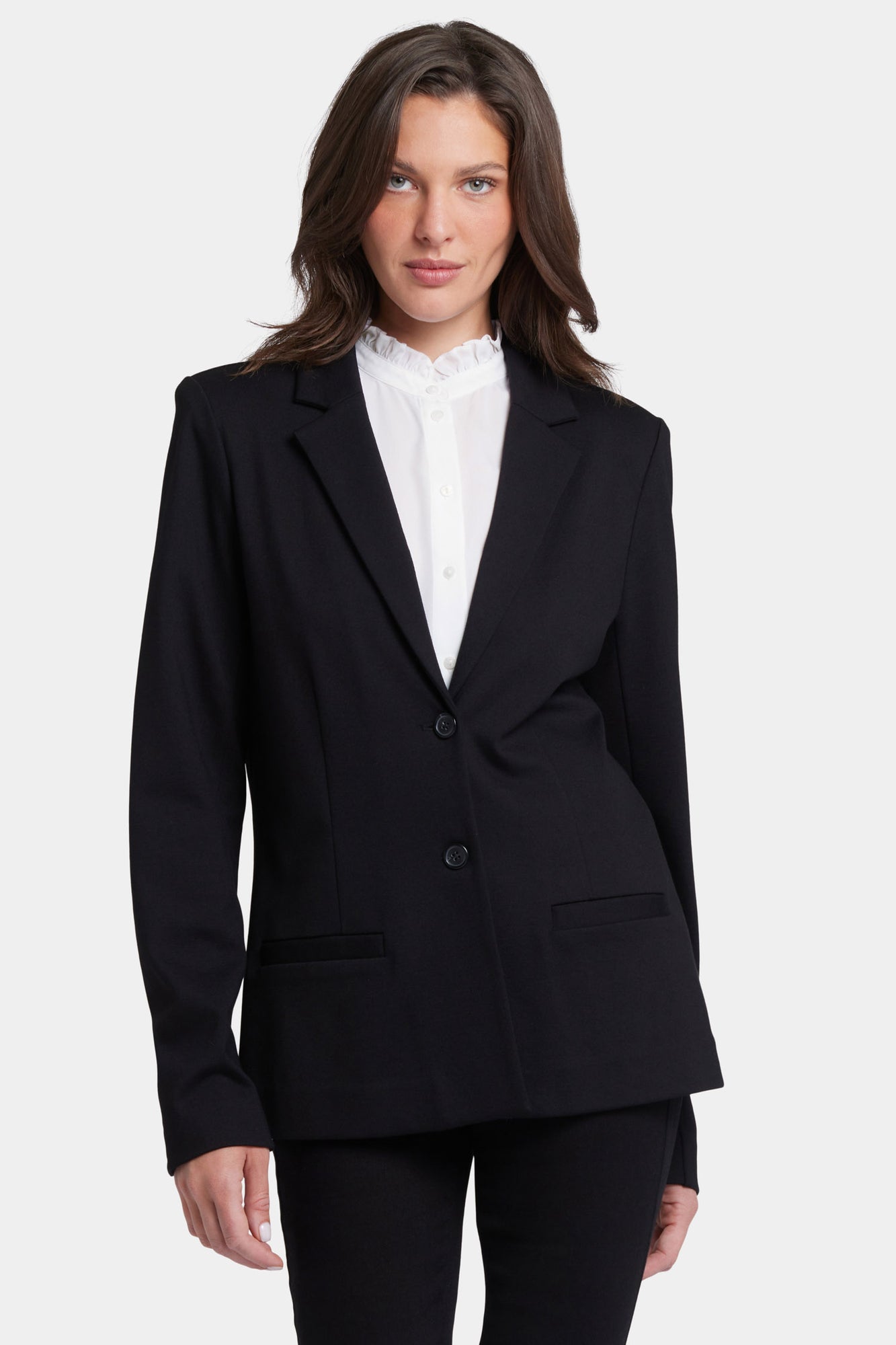 NYDJ Classic Blazer Jacket  In Ponte Knit - Black