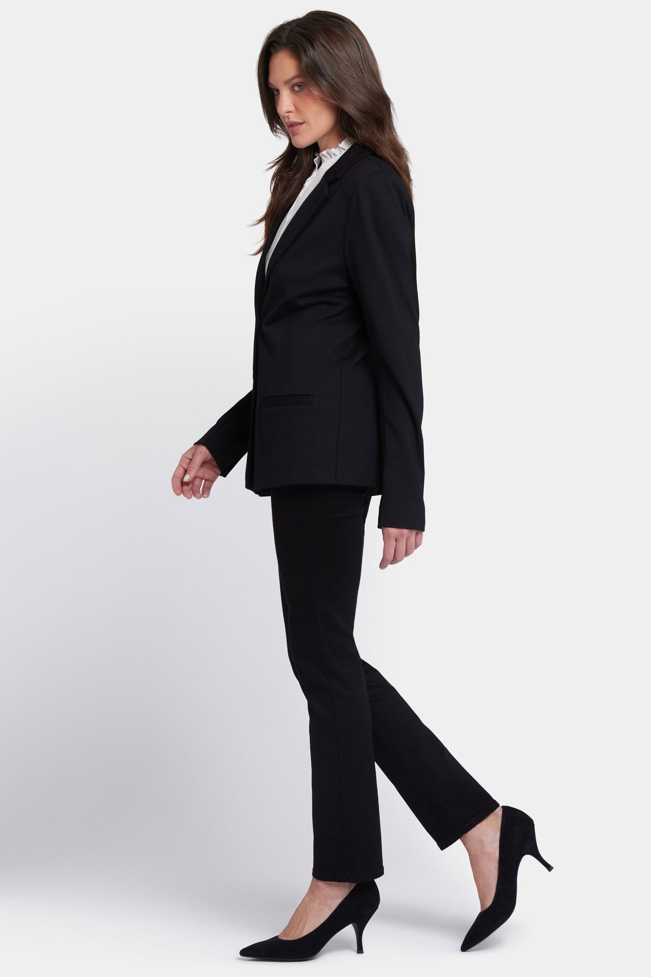 NYDJ Classic Blazer Jacket  In Ponte Knit - Black