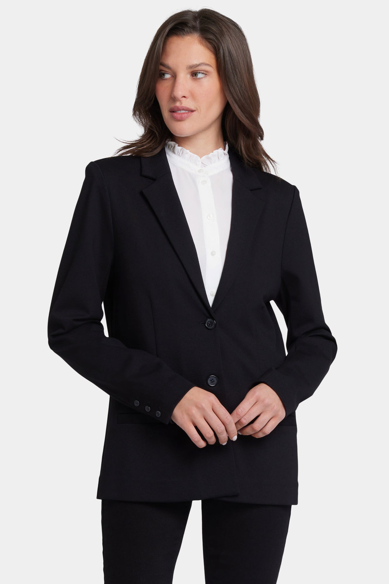 NYDJ Classic Blazer Jacket  In Ponte Knit - Black