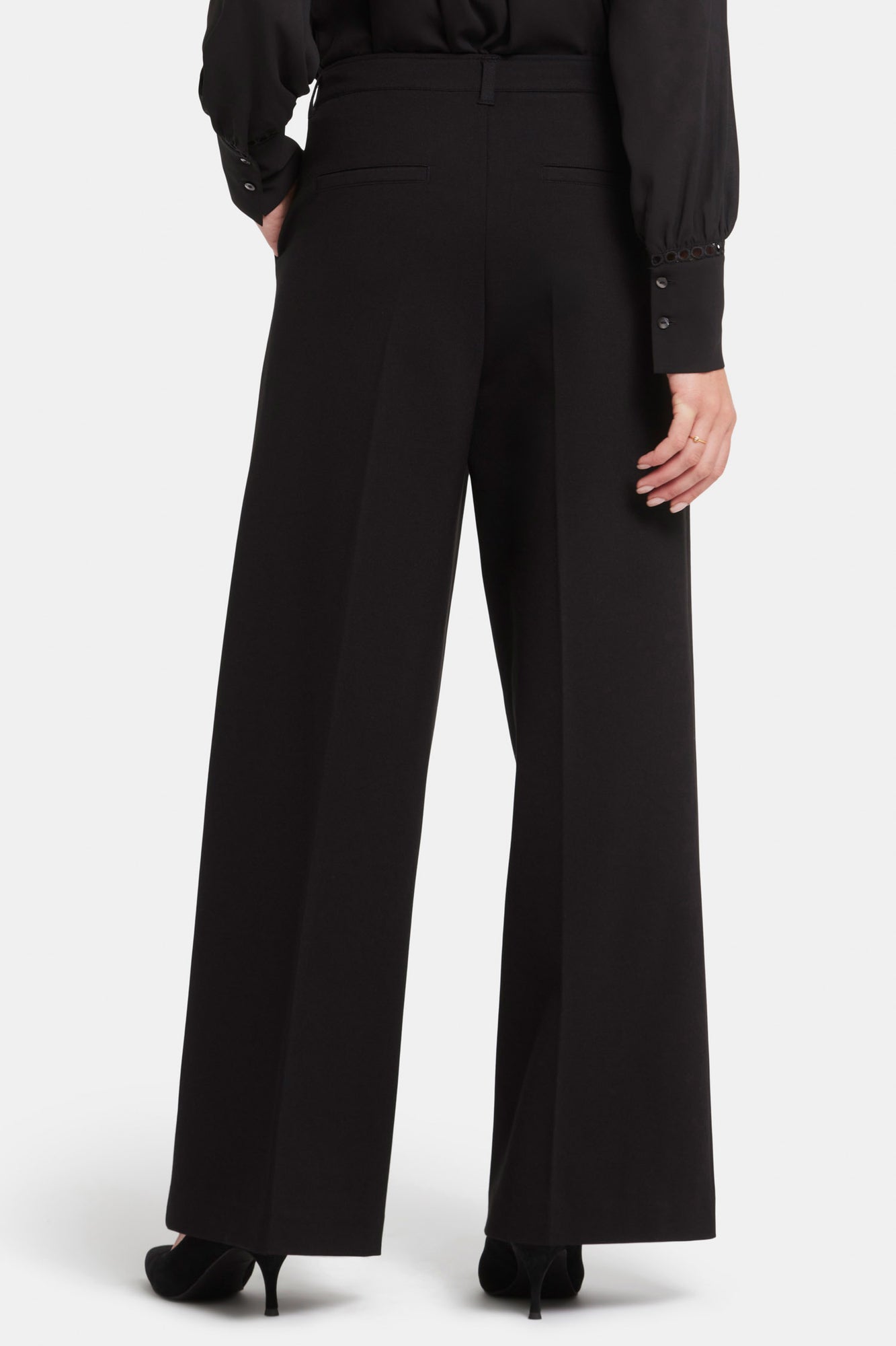 NYDJ Whitney Trouser Pants In Ponte Knit With Super High Rise - Black